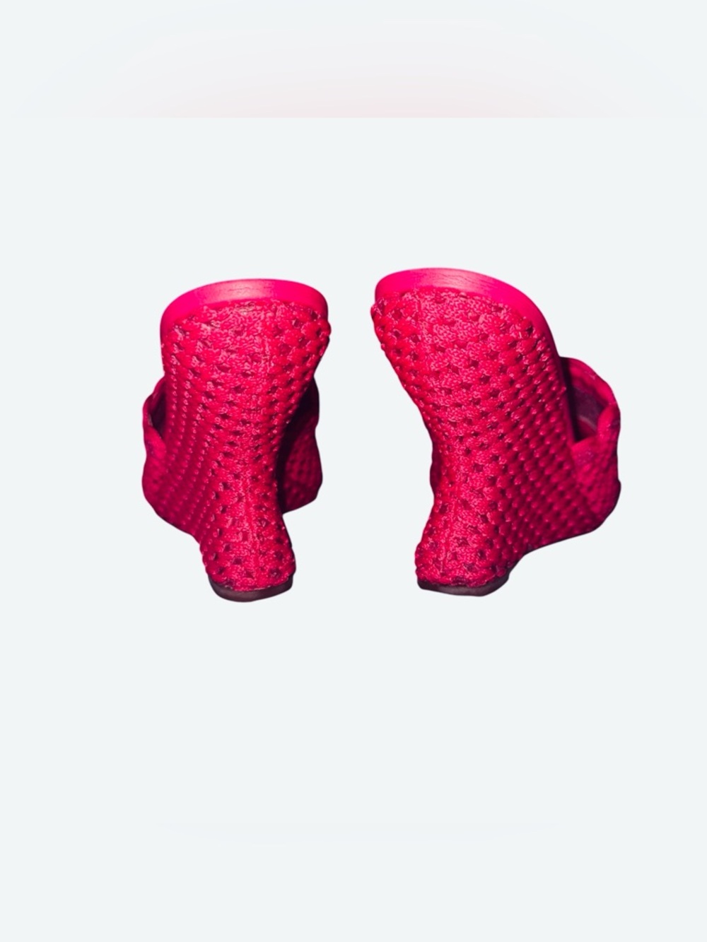 Gianni Bini Bright Hot pink Woven Scallop Slide Mule - Picture 3 of 3